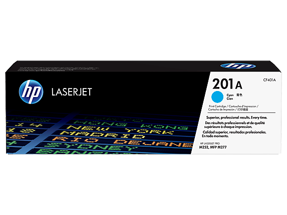 HP 201A Cyan Original LaserJet Toner Cartridge, CF401A